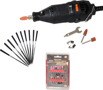 Digital Craft Die Grinder,10Pc 4x60 Needle File Set,12Pc Rotary Tools Set, Rotary Tool(3 mm)