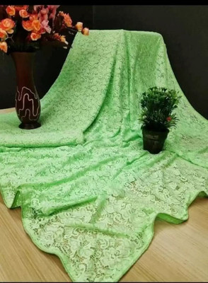 Aarya creation Embellished Bollywood Net Saree(Light Green)