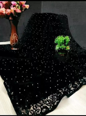 Aarya creation Embellished Bollywood Net Saree(Black)