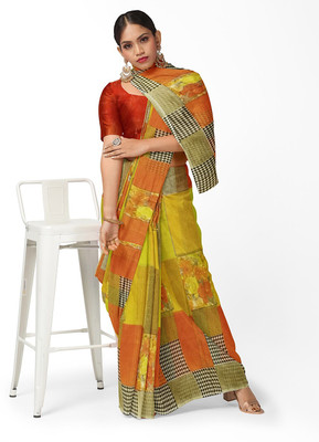 Saadhvi Printed Bandhani Georgette Saree(Multicolor)