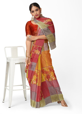 Suntex Printed Bandhani Georgette Saree(Multicolor)