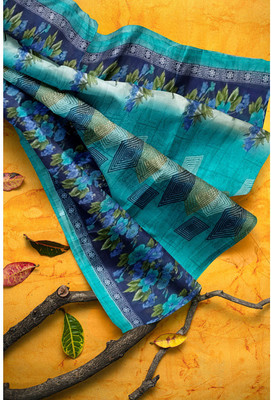 Saadhvi Printed Daily Wear Georgette Saree(Light Blue)