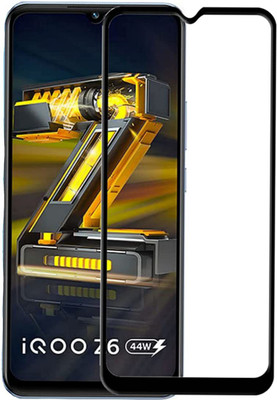 pikka Edge To Edge Tempered Glass for Vivo iQOO Z6 44W Clearance Premium Tempered Glass Full Adhesive Glass with Installation kits(Pack of 1)