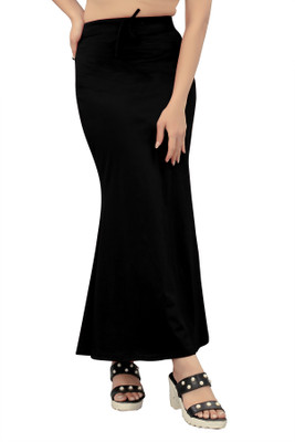 KERMIT FishCut_Black_M_Saree Shapewear shapewear petticoat For saree Lycra Blend Petticoat(M)
