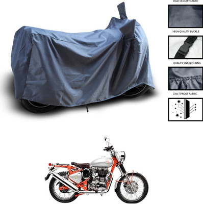 GOSHIV-car and bike accessories Waterproof Two Wheeler Cover for Royal Enfield(Bullet Trials 350, Grey)