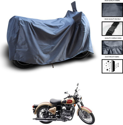 CODOKI Waterproof Two Wheeler Cover for Royal Enfield(Bullet 500, Grey)