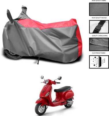 GOSHIV-car and bike accessories Waterproof Two Wheeler Cover for Vespa(Urban Club, Grey, Red)