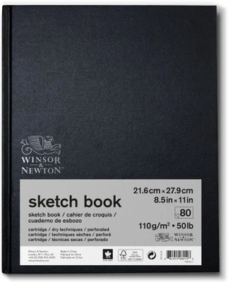 Winsor & Newton Sketchbook - Light Grain 110 GSM - 21.6 cm x 27.9 cm or 8.5'' x 11'' Sketch Pad(80 Sheets)