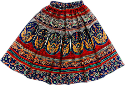 SHREE GOVIND TEXTILES Printed Girls Flared Multicolor Skirt