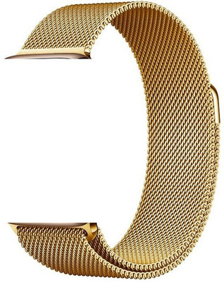 Speeqo Stainless Mesh Loop Strong Magnet Smart Watch Strap(Gold)