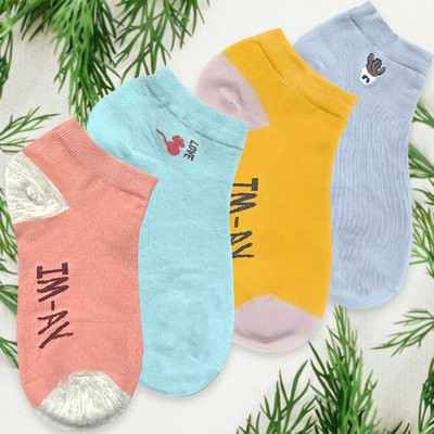 Nicsy Women Printed Ankle Length, Calf Length, Mid-Calf/Crew(Pack of 4)