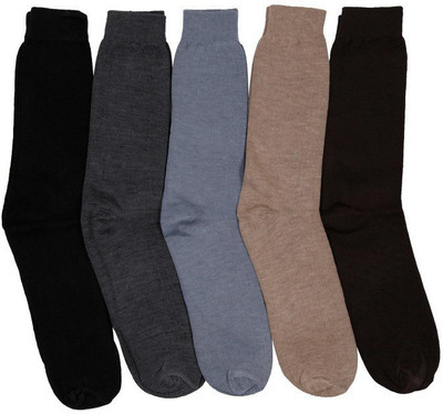 ARYANSHI Men Solid Mid-Calf/Crew(Pack of 5)