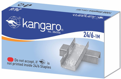 Kangaro Manual No. 24/6-1M Desk Essentials Heavy Duty Steel Wire Stapler Pin(Set of 12, Silver)