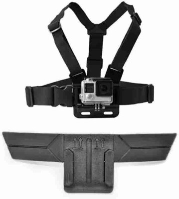 quikprof Chest Strap And Helmet Chin Buckle for Gopro Hero, SJCAM, Yi Strap(Black)