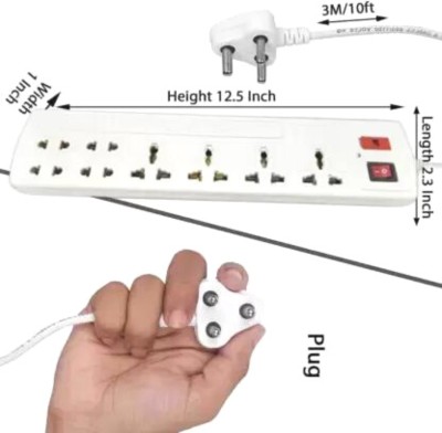 Sanhan ELECTRIC BOARD EXTENSION CORD POWER STRIP MULTI PLUG 8 socket 2.5m 8  Socket Extension Boards(White, 2.5 m)