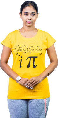 ALVIN JONES Printed Women Round Neck Yellow T-Shirt