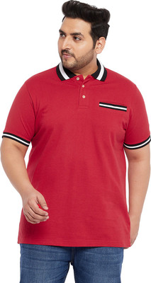 bigbanana Solid Men Polo Neck Red T-Shirt