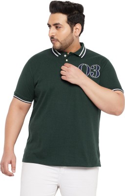 bigbanana Printed Men Polo Neck Dark Green T-Shirt