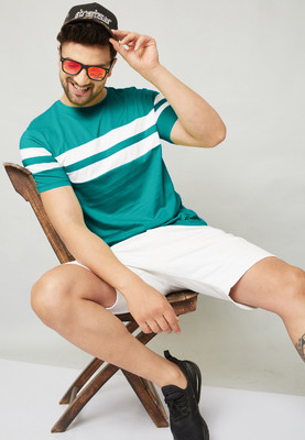 Consensus Men Colorblock Round Neck Reversible Polyester Green T-Shirt For Rs. 99 @ 93 %