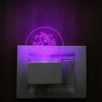 StarLaser Lord Ganesha 3D Acrylic LED Night lamp with 7 Color Changing Light Night Lamp(10 cm, Multicolor)