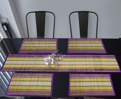 Haus Fabula Rectangular Pack of 5 Table Placemat(Purple, River Grass)