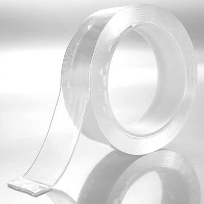 PMW Double-Sided Nano Tape Adhesive Grip Tape - Reusable Tape - 3 Mtr Roll Pack of 1 TAPE Tapestry(White)