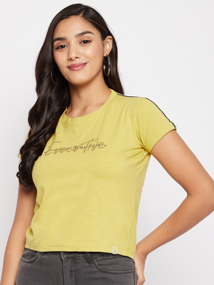 DUKE Casual Printed Women Yellow Top