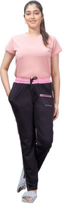 CKLSTORE Self Design Women Black Track Pants