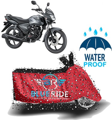 BLUERIDE Two Wheeler Cover for Honda(CB Shine, Red, Black)