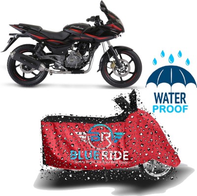 BLUERIDE Two Wheeler Cover for Bajaj(Pulsar 220F, Red, Black)