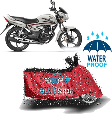 BLUERIDE Two Wheeler Cover for Honda(CB Shine, Red, Black)