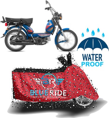 BLUERIDE Two Wheeler Cover for TVS(XL 100, Red, Black)