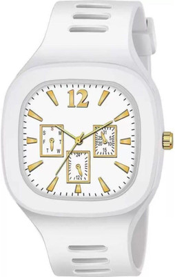 Miss Perfect 9102-WHITE DIAL WITH SILICON STRAP Analog Watch Analog Watch  - For Men