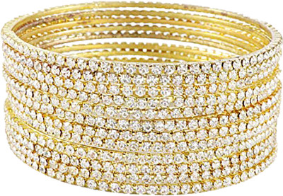 Zulka Get Your Traditions Metal Gold-plated Bangle Set(Pack of 12)