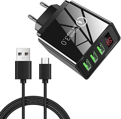 MARS 36 W Qualcomm 3.0 4 A Multiport Mobile Charger with Detachable Cable(Black, Cable Included)