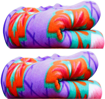 DCH Abstract, Printed Single Fleece Blanket for  Mild Winter(Polyester, Multicolor)