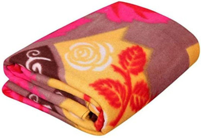 Bhagwati fabb Self Design Single Fleece Blanket for  Mild Winter(Microfiber, Multicolor)