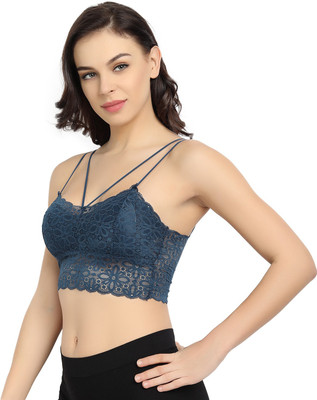 VILHORY Women Bralette Lightly Padded Bra(Blue)