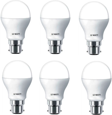 Dhija 12 W Basic Round B22 LED Bulb(White, Pack of 6)