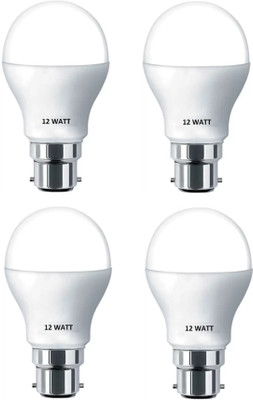 Dhija 12 W Basic Round B22 LED Bulb(White, Pack of 4)