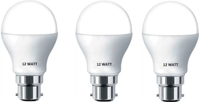 Dhija 12 W Basic Round B22 LED Bulb(White, Pack of 3)