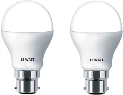 Dhija 12 W Basic Round B22 LED Bulb(White, Pack of 2)