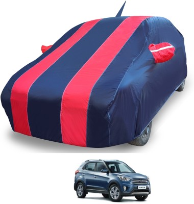 Auto Hub Car Cover For Hyundai Creta (With Mirror Pockets)(Red)