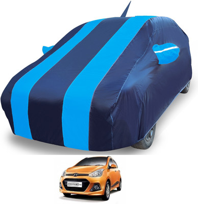 Auto Hub Car Cover For Hyundai Grand i10 (With Mirror Pockets)(Blue)