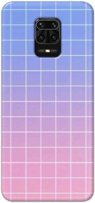 NDCOM Back Cover for Redmi Note 9 Pro Max Blue Pink Grid Printed(Multicolor, Hard Case, Pack of: 1)