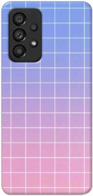 NDCOM Back Cover for Samsung Galaxy A53 5G Blue Pink Grid Printed(Multicolor, Hard Case, Pack of: 1)