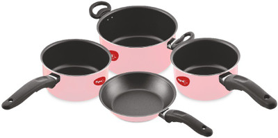 Pigeon Master Chef 4 Piece Non-Stick Coated Cookware Set  (Aluminium, 4 – Piece) For Rs. 679 @ 73 %