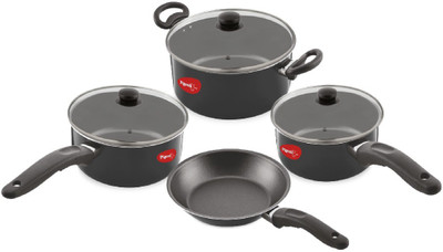 Pigeon Master Chef Non-Stick Coated Cookware Set(Aluminium, 7 - Piece)