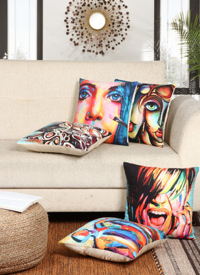 BELLA TRUE Polyester Cushions Cover(Pack of 5, 40 cm*40 cm, Multicolor)