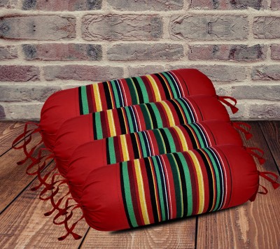 SAJAVAT HOME Striped Bolsters Cover(Pack of 4, 38 cm*76 cm, Multicolor)
